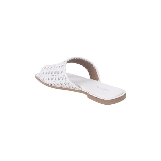 Cheemo Women White Ethnic Slip Ons (SKU: 92-183-16-37)