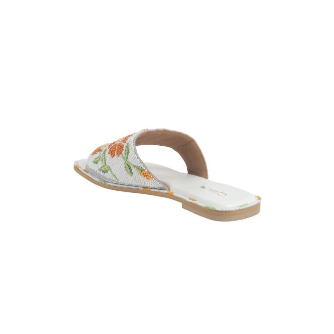 Cheemo Women White Ethnic Slip Ons (SKU: 92-184-16-37)