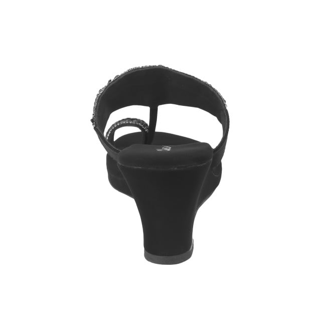 Cheemo Women Black Ethnic Slip Ons (SKU: 92-191-11-37)