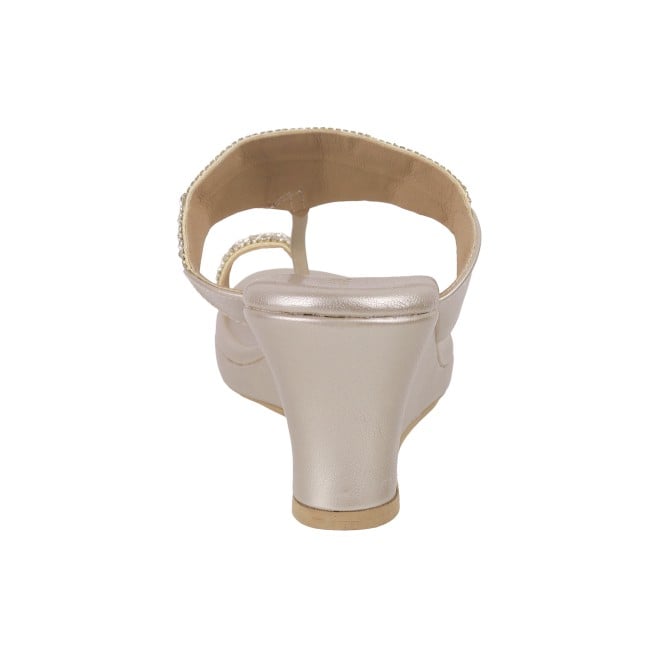 Cheemo Women Gold Ethnic Slip Ons (SKU: 92-191-15-40)