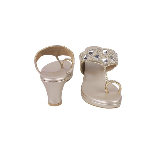 Cheemo Women Gold Ethnic Slip Ons (SKU: 92-191-15-40)