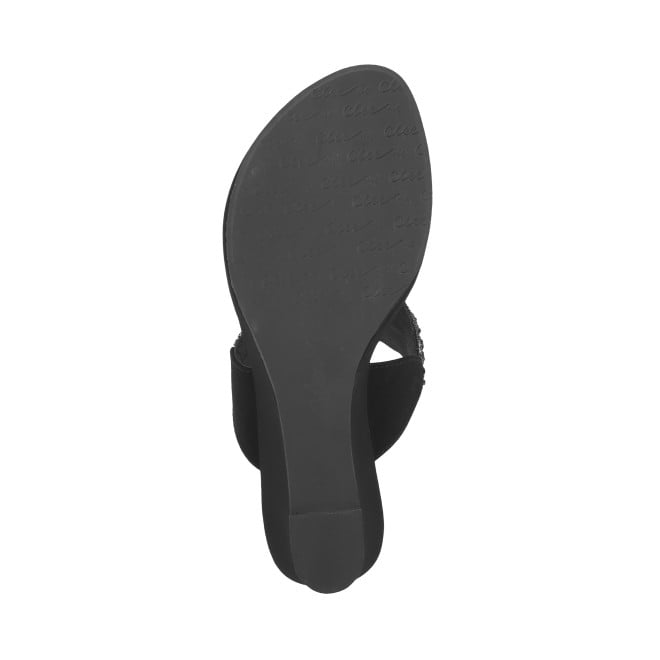 Cheemo Women Black Ethnic Slip Ons (SKU: 92-191-11-37)