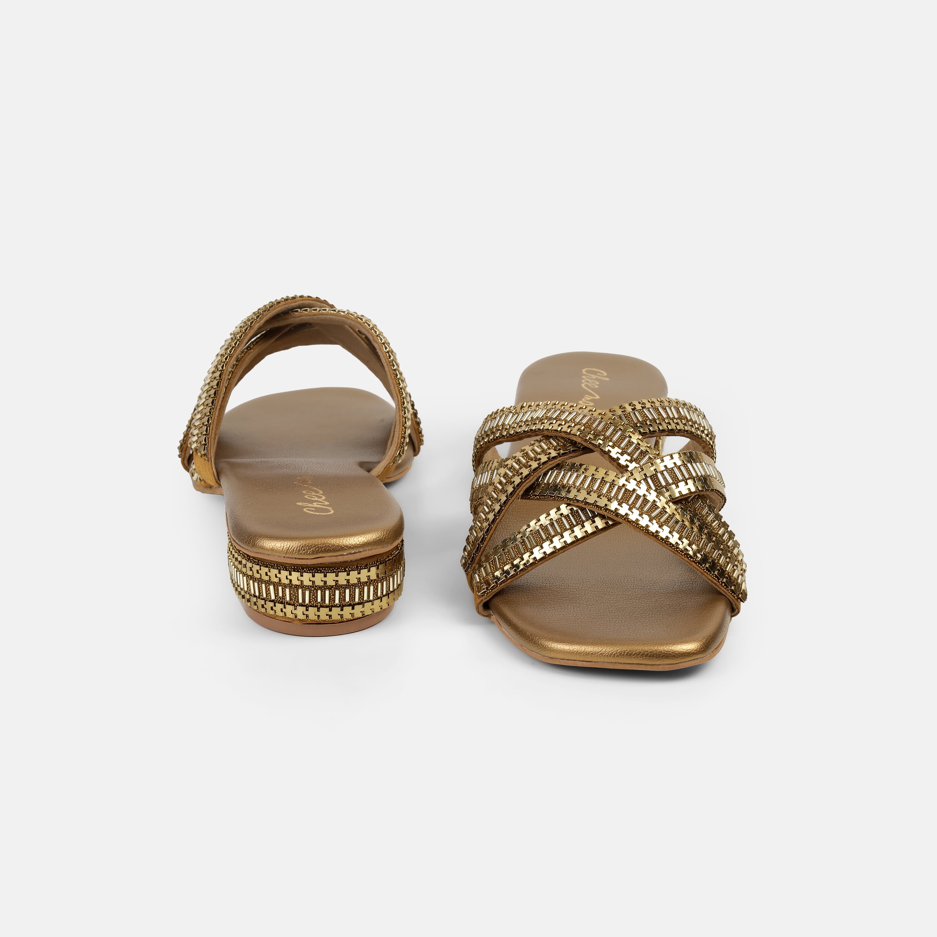 Cheemo Women Antic-gold Casual Slip Ons (SKU: 92-198-28-38)