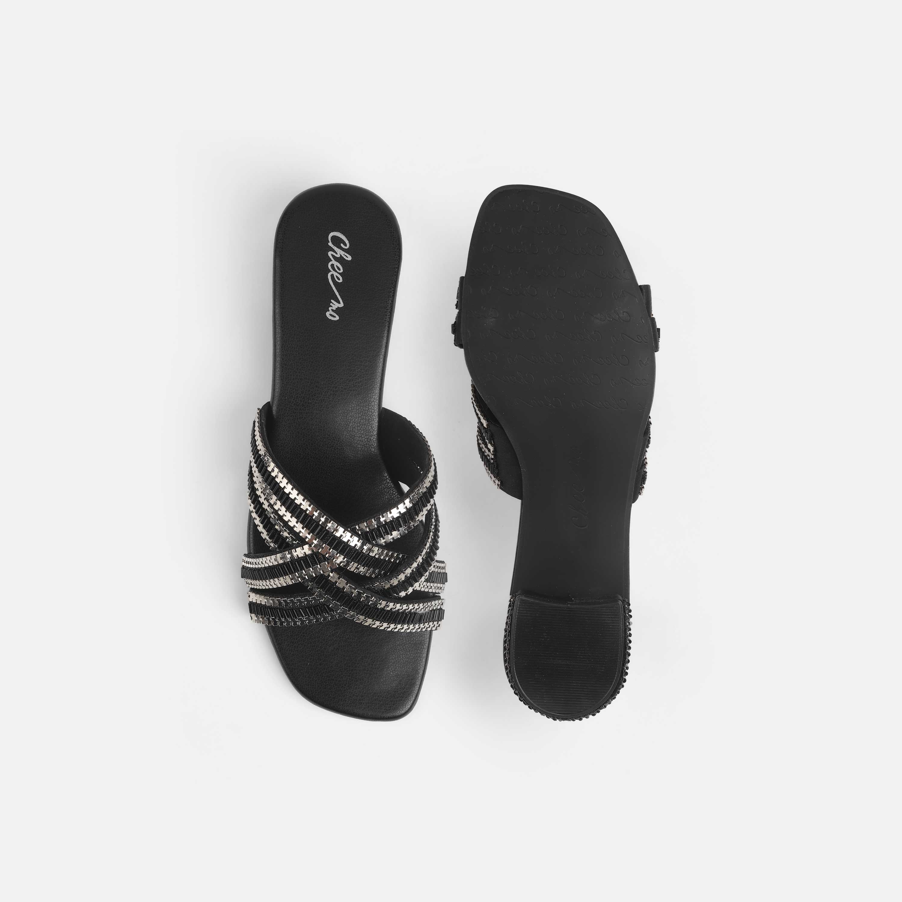 Cheemo Women Black Casual Slip Ons (SKU: 92-198-11-38)