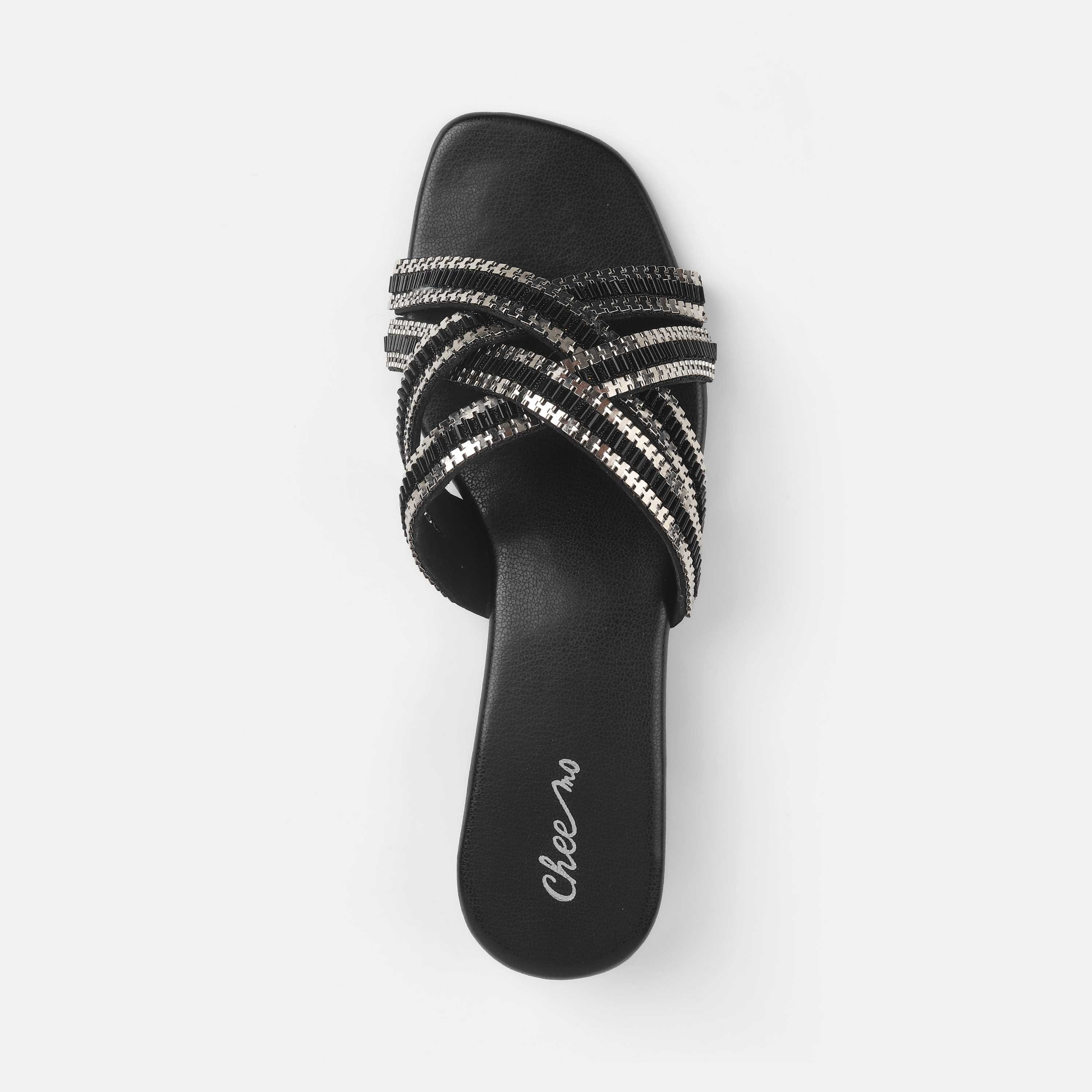 Cheemo Women Black Casual Slip Ons (SKU: 92-198-11-38)