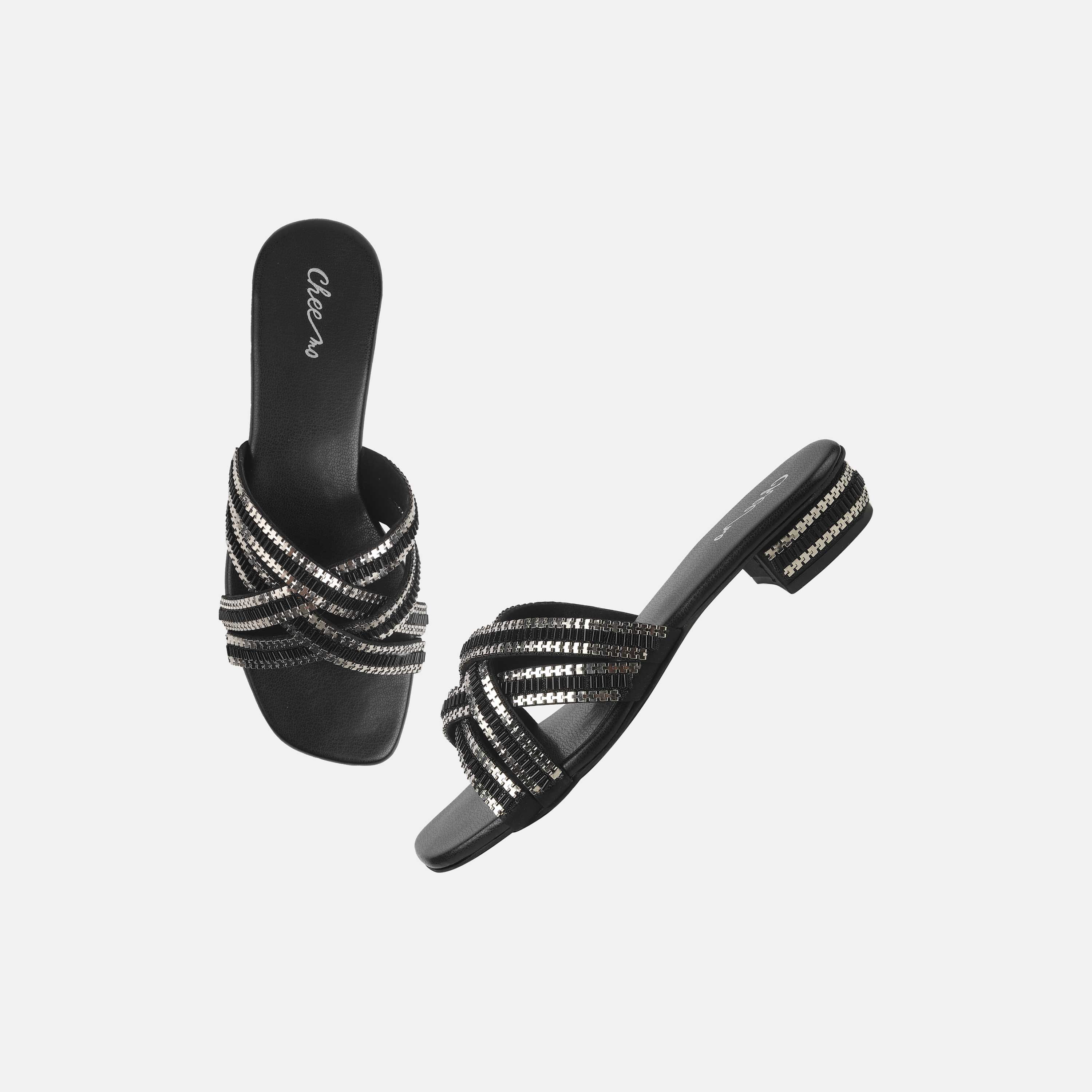 Cheemo Women Black Casual Slip Ons (SKU: 92-198-11-38)