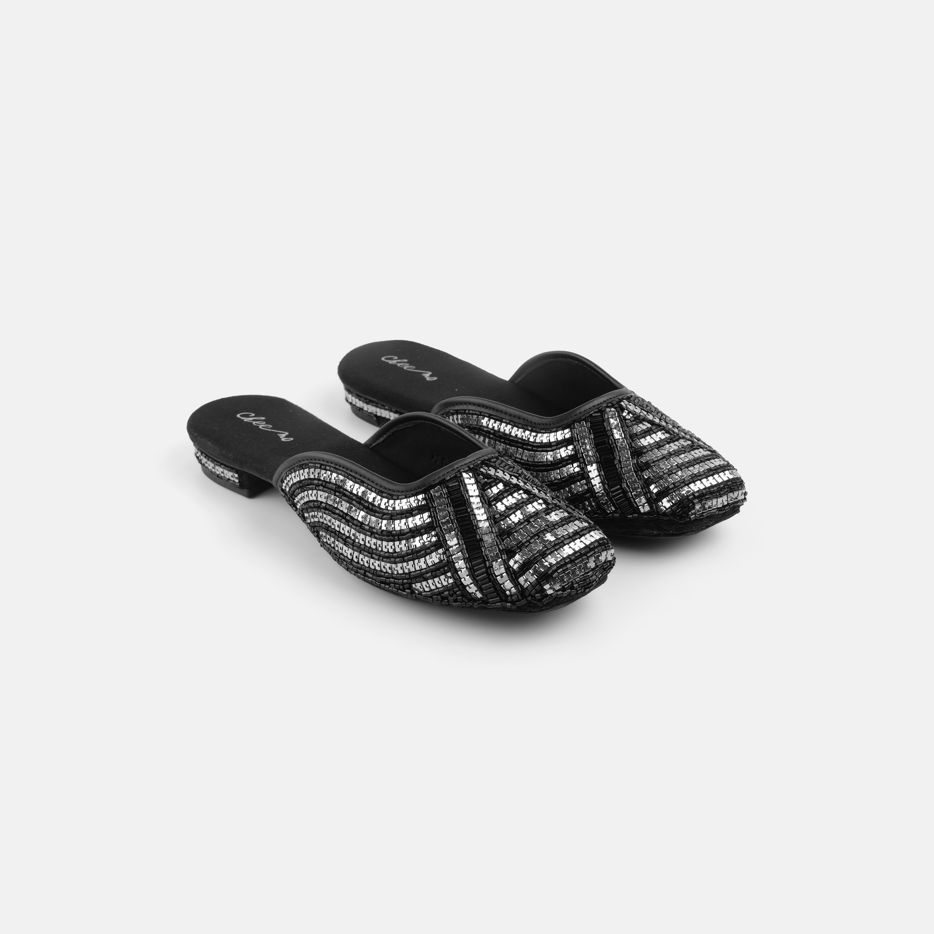 Cheemo Women Black Ethnic Slip Ons (SKU: 92-199-11-37)