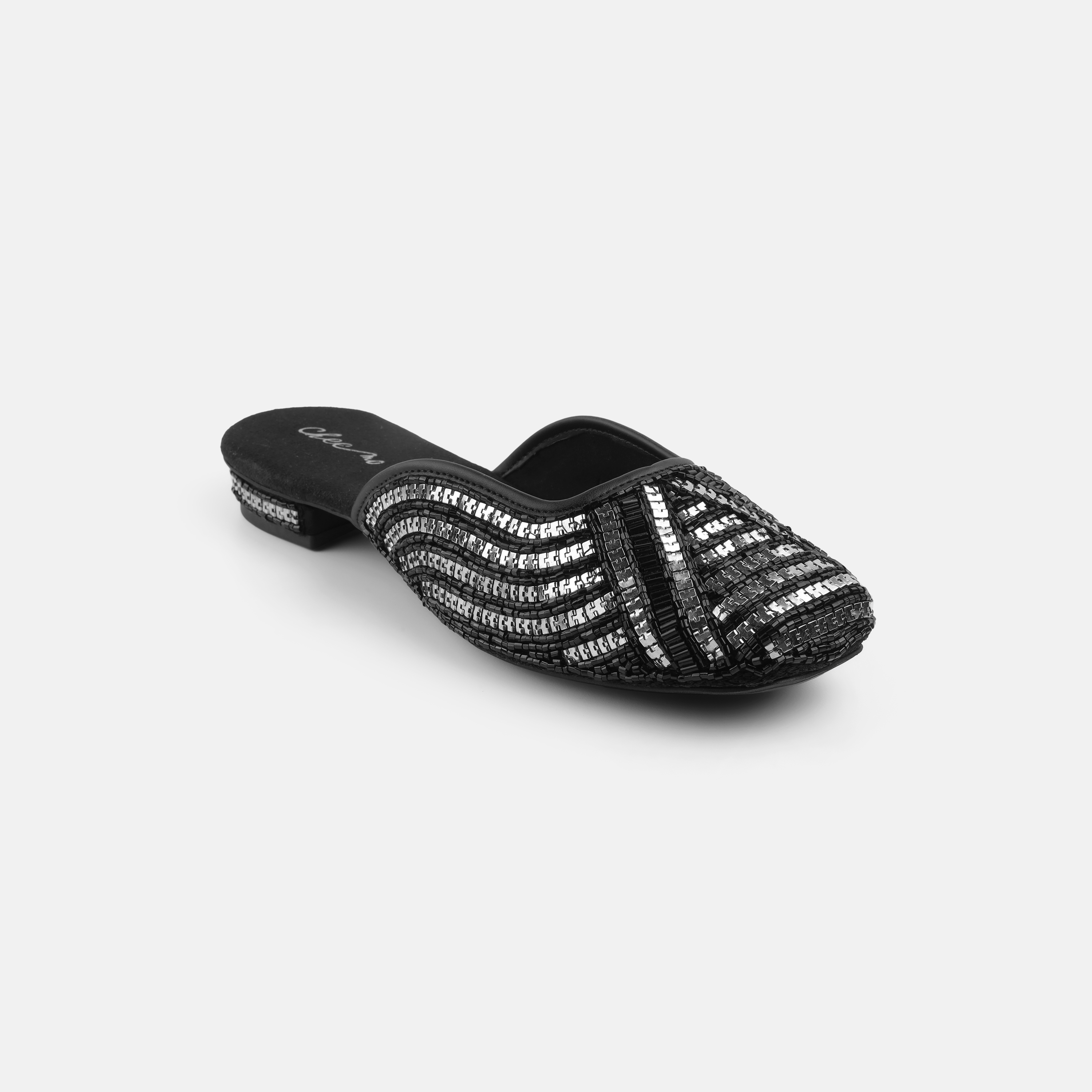 Cheemo Women Black Ethnic Slip Ons (SKU: 92-199-11-37)