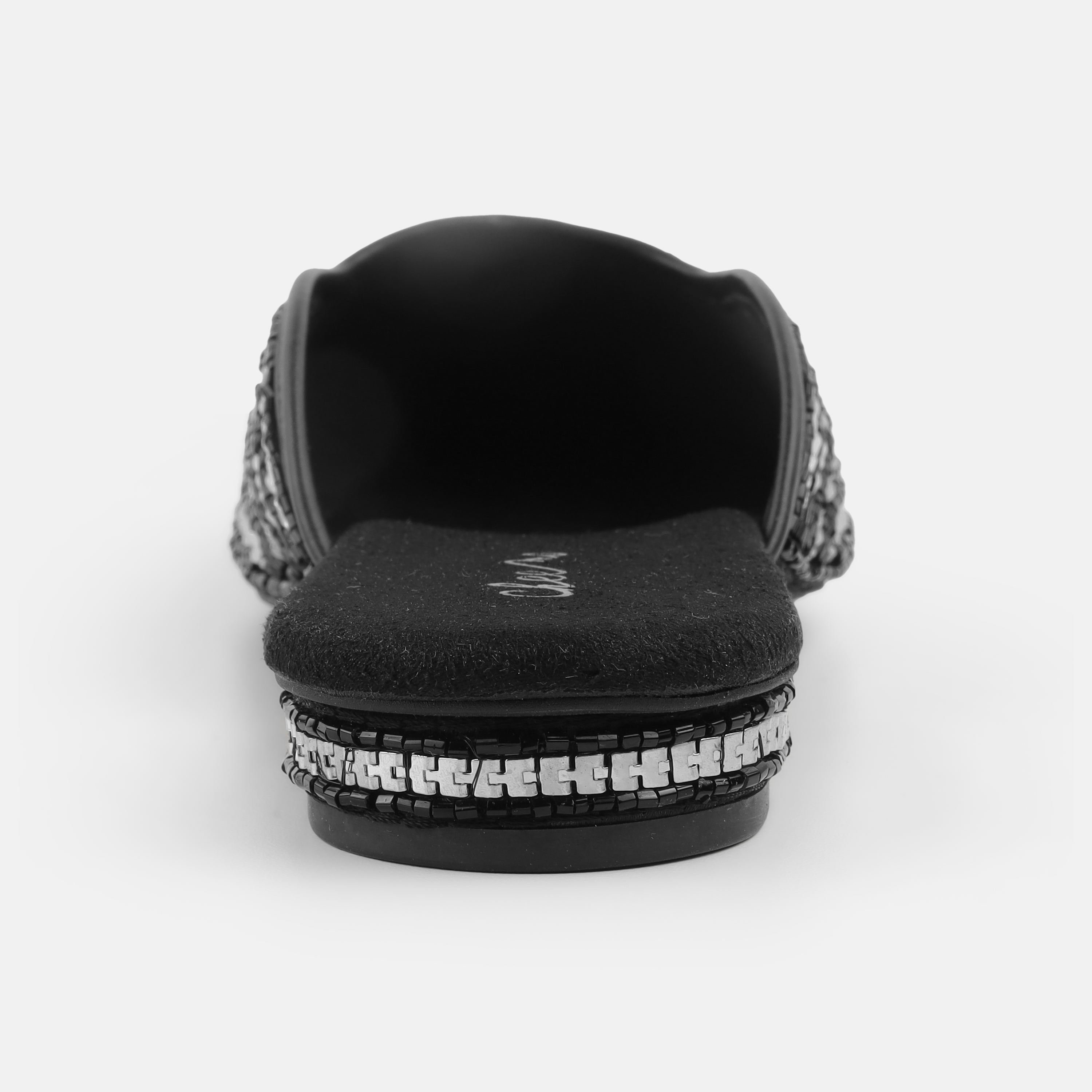 Cheemo Women Black Ethnic Slip Ons (SKU: 92-199-11-37)