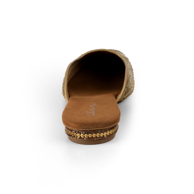 Cheemo Women Antic-gold Ethnic Slip Ons (SKU: 92-199-28-36)