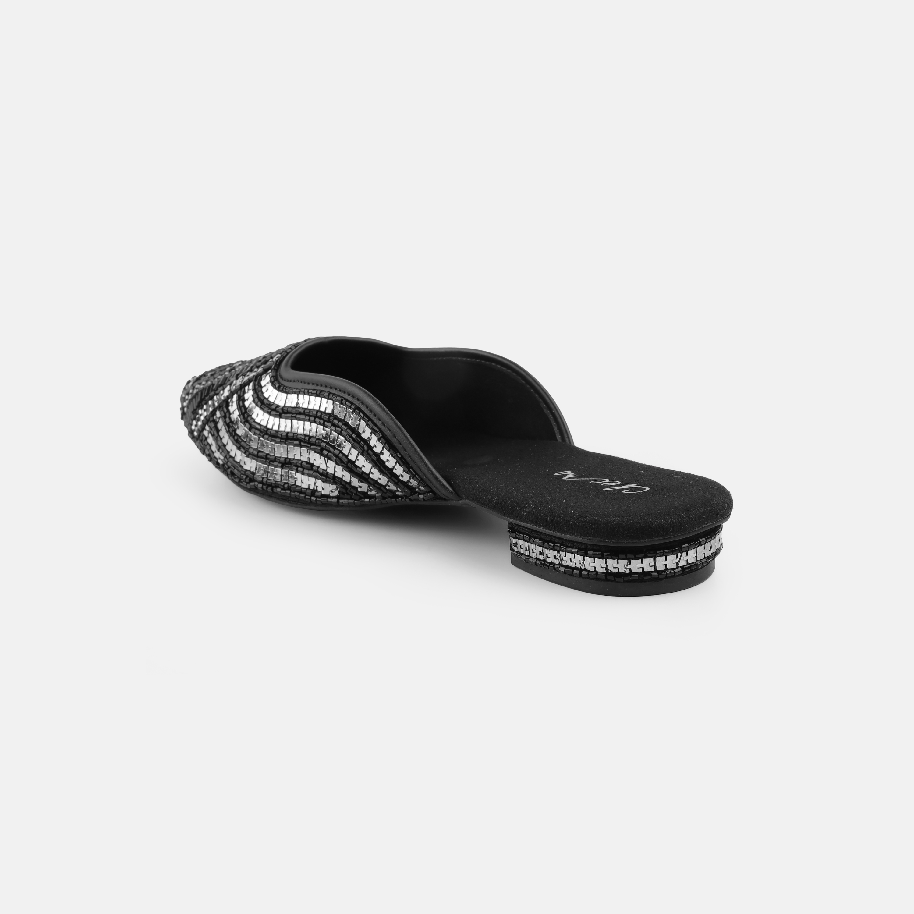 Cheemo Women Black Ethnic Slip Ons (SKU: 92-199-11-37)