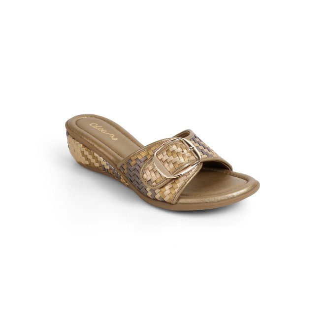Cheemo Women Antic-gold Casual Slip Ons (SKU: 92-200-28-37)