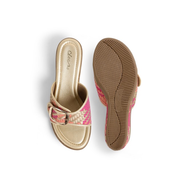 Cheemo Women Gold Casual Slip Ons (SKU: 92-200-15-37)