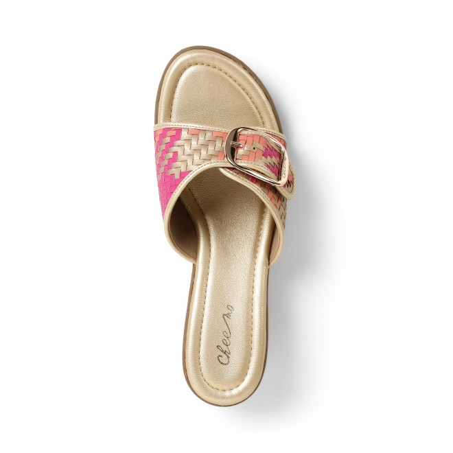 Cheemo Women Gold Casual Slip Ons (SKU: 92-200-15-37)