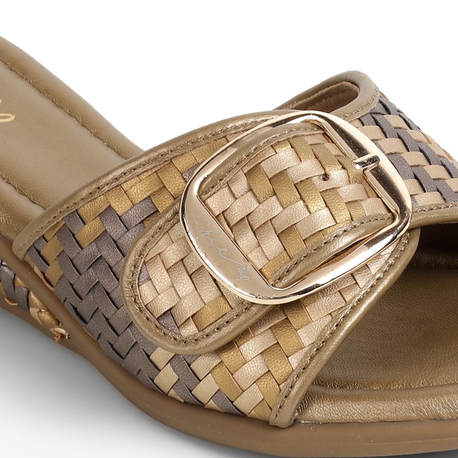 Cheemo Women Antic-gold Casual Slip Ons (SKU: 92-200-28-37)