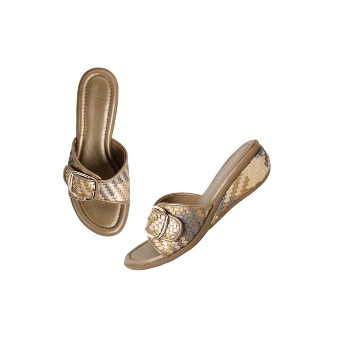 Cheemo Women Antic-gold Casual Slip Ons (SKU: 92-200-28-37)