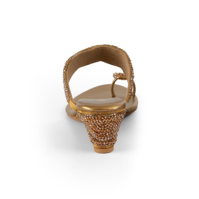 Cheemo Women Antic-gold Ethnic Slip Ons (SKU: 92-201-28-38)
