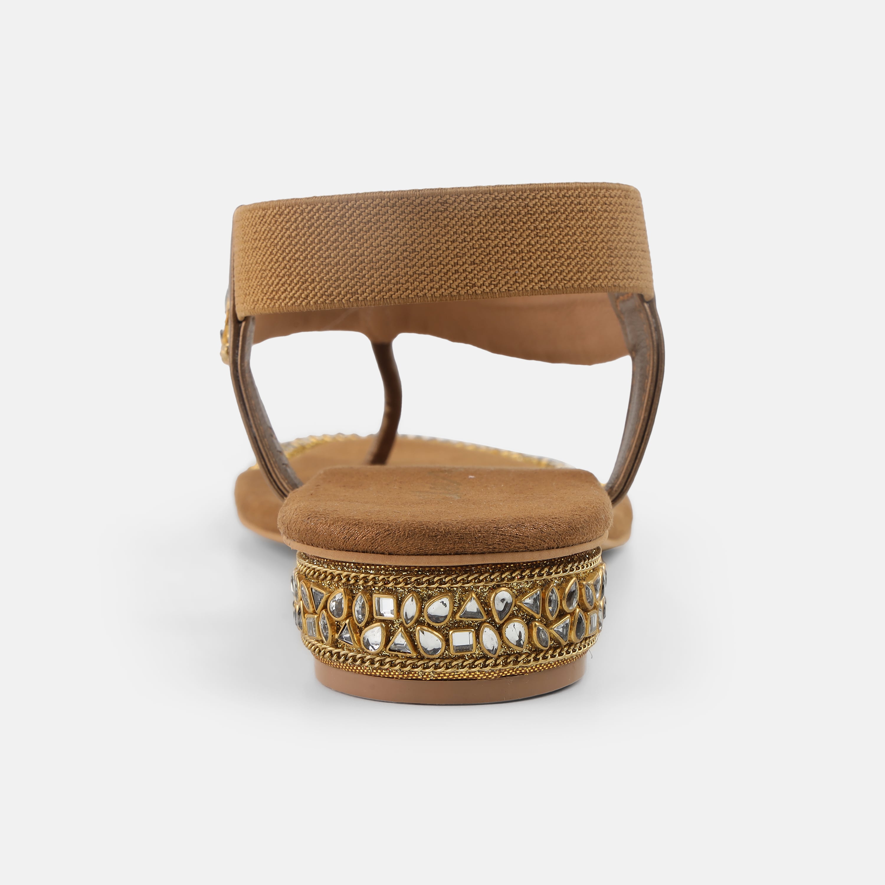 Cheemo Women Antic-gold Ethnic Sandals (SKU: 92-202-28-36)