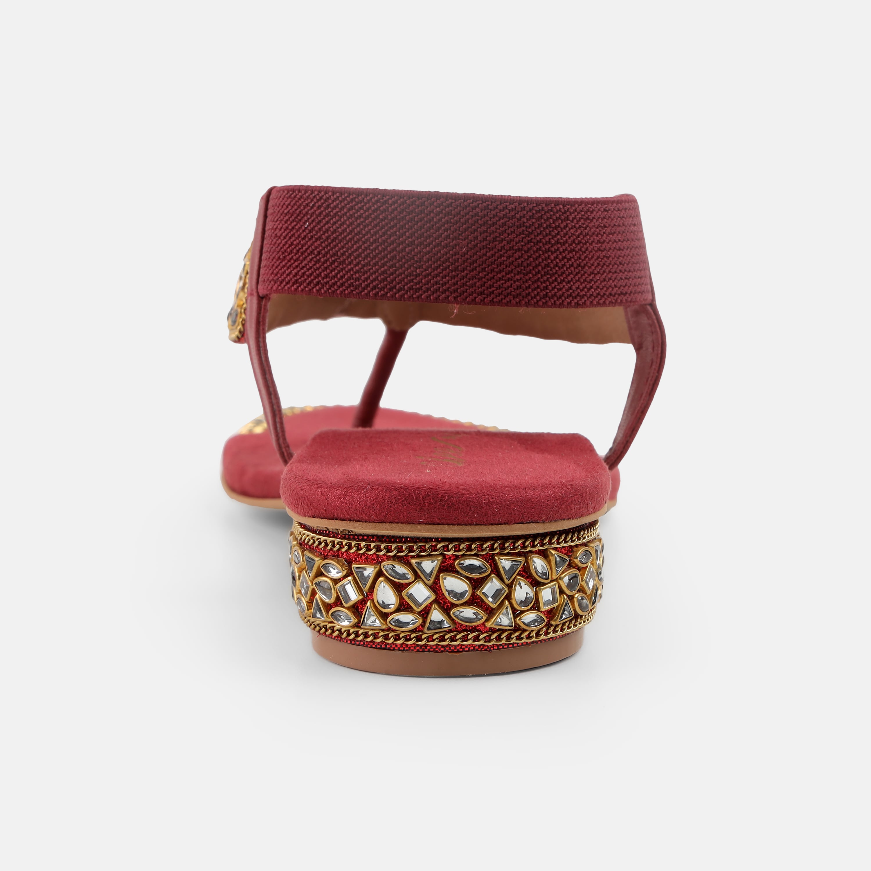 Cheemo Women Maroon Ethnic Sandals (SKU: 92-202-44-37)