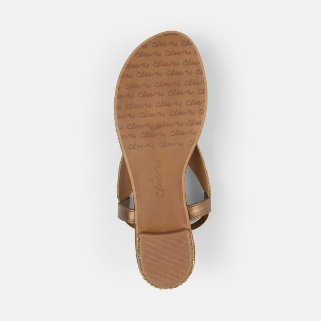 Cheemo Women Antic-gold Ethnic Sandals (SKU: 92-202L-28-42)