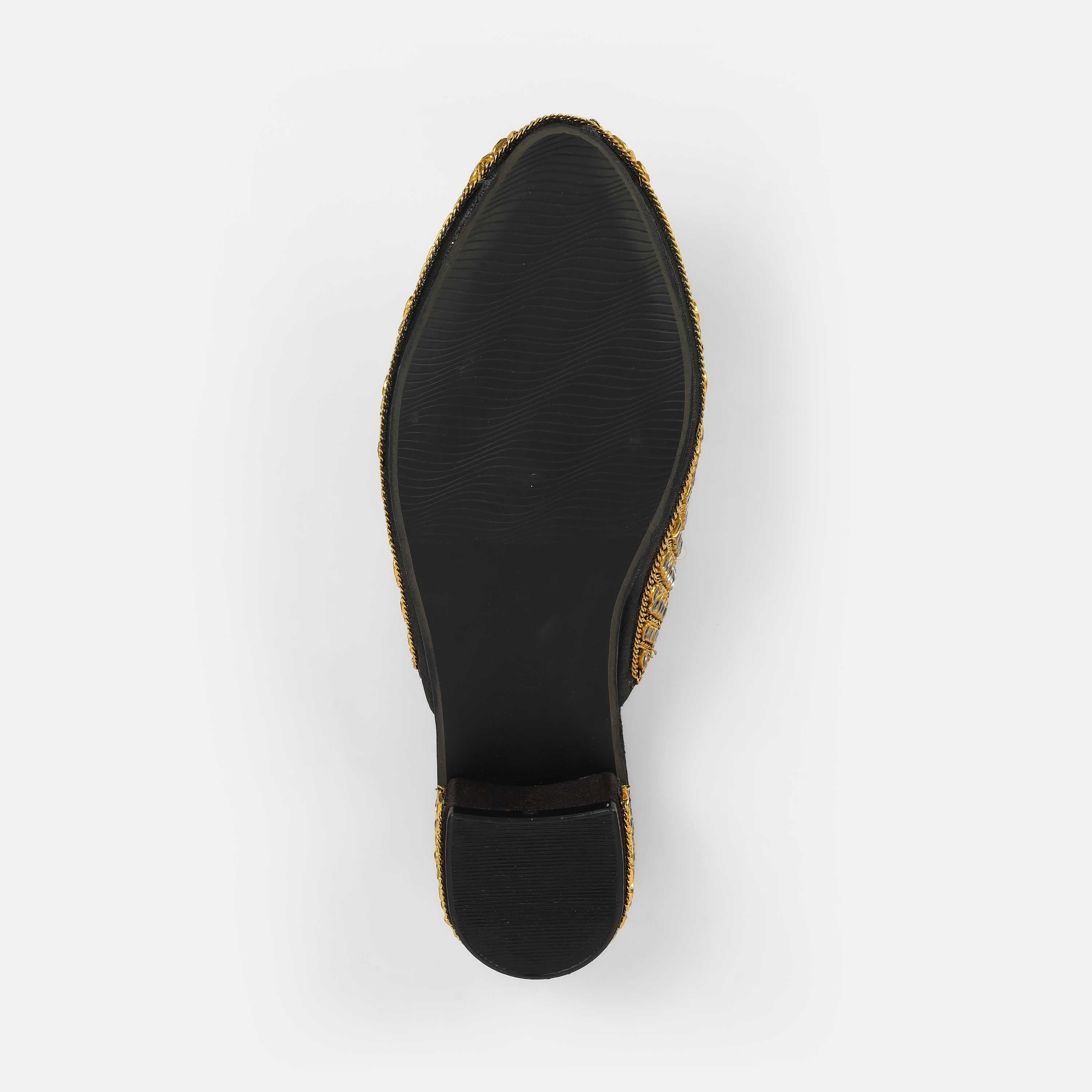 Cheemo Women Black Wedding Slip Ons (SKU: 92-203-11-37)