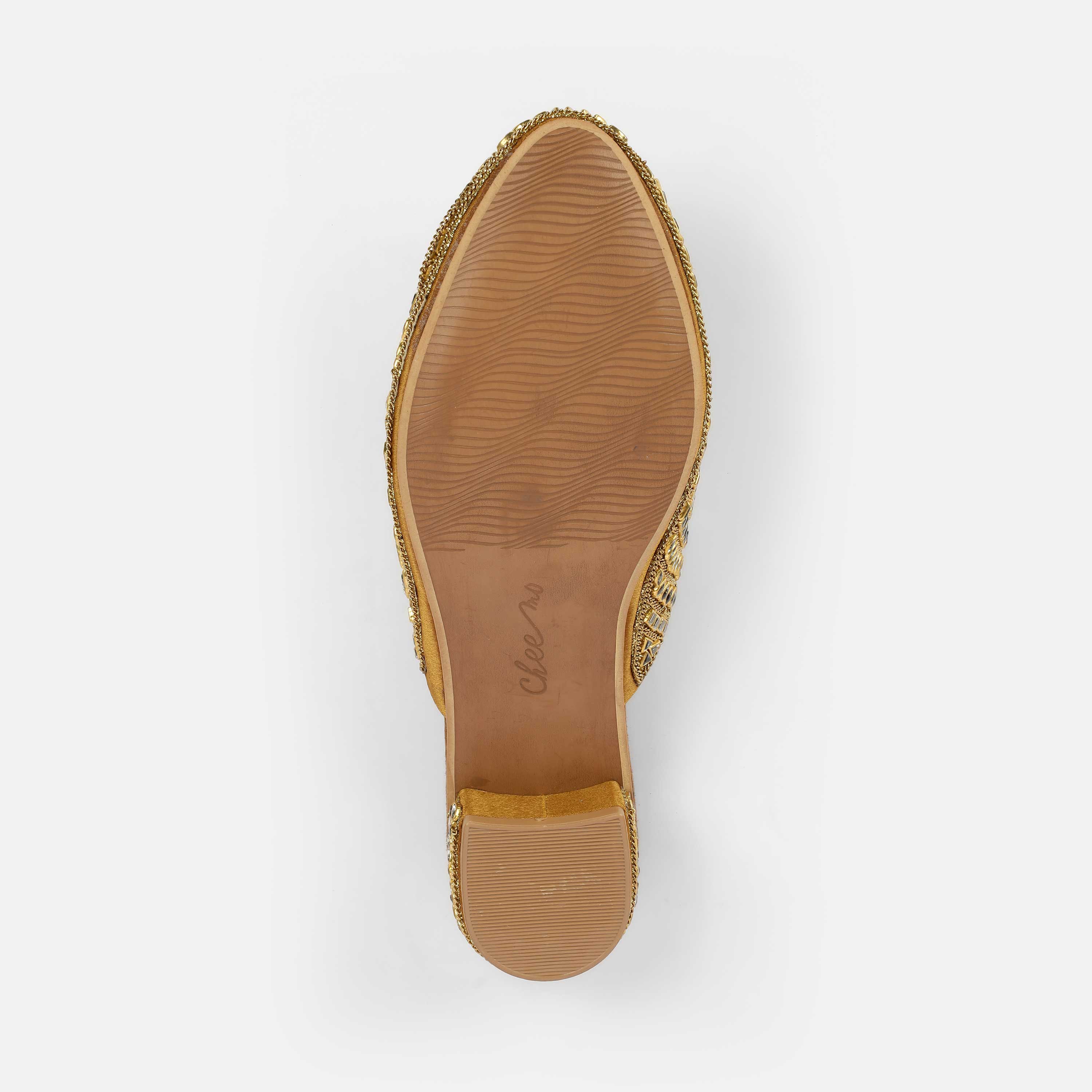 Cheemo Women Antic-gold Wedding Slip Ons (SKU: 92-203-28-37)