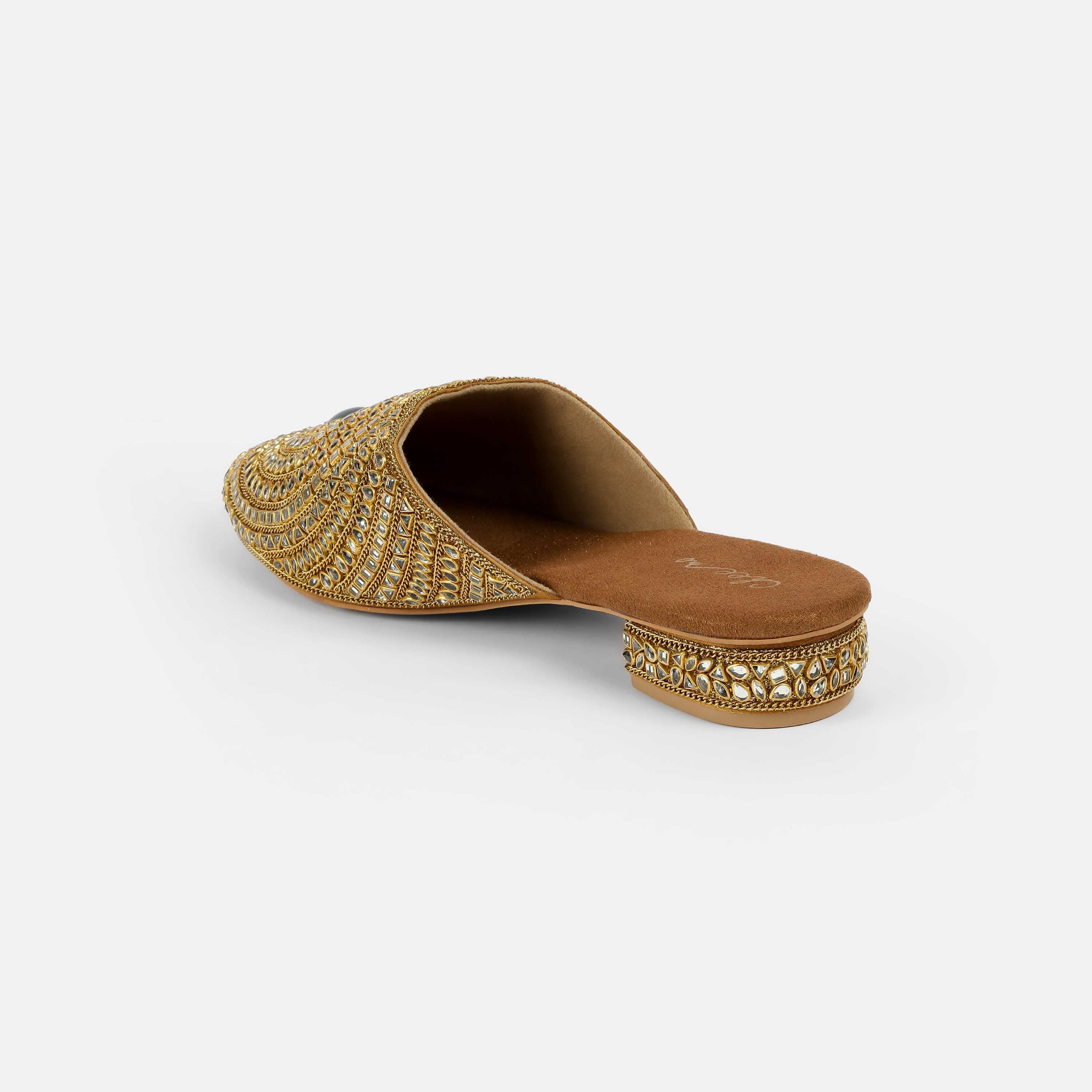 Cheemo Women Antic-gold Wedding Slip Ons (SKU: 92-203-28-37)