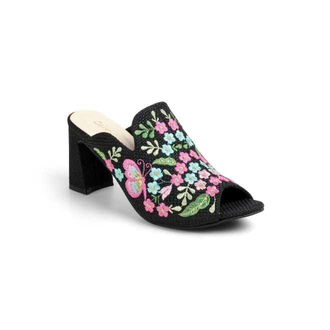 Cheemo Women Black Ethnic Slip Ons (SKU: 92-212-11-36)