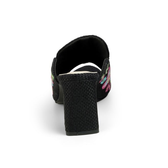 Cheemo Women Black Ethnic Slip Ons (SKU: 92-212-11-36)