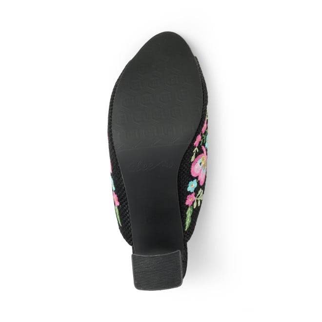 Cheemo Women Black Ethnic Slip Ons (SKU: 92-212-11-36)