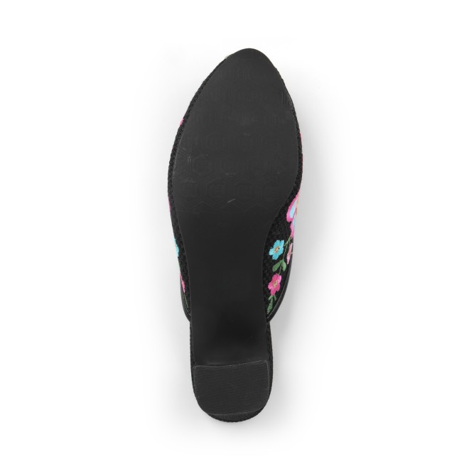 Cheemo Women Black Ethnic Slip Ons (SKU: 92-214-11-37)