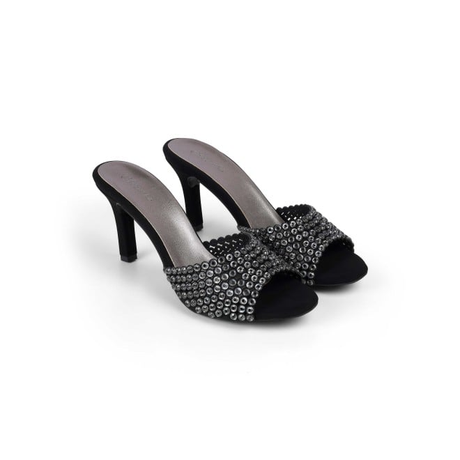 Cheemo Women Black Party Slip Ons (SKU: 92-215-11-36)