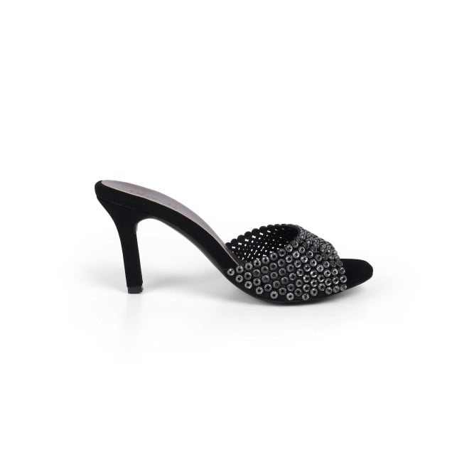 Cheemo Women Black Party Slip Ons (SKU: 92-215-11-36)