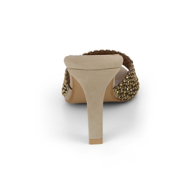 Cheemo Women Antic-gold Party Slip Ons (SKU: 92-215-28-36)