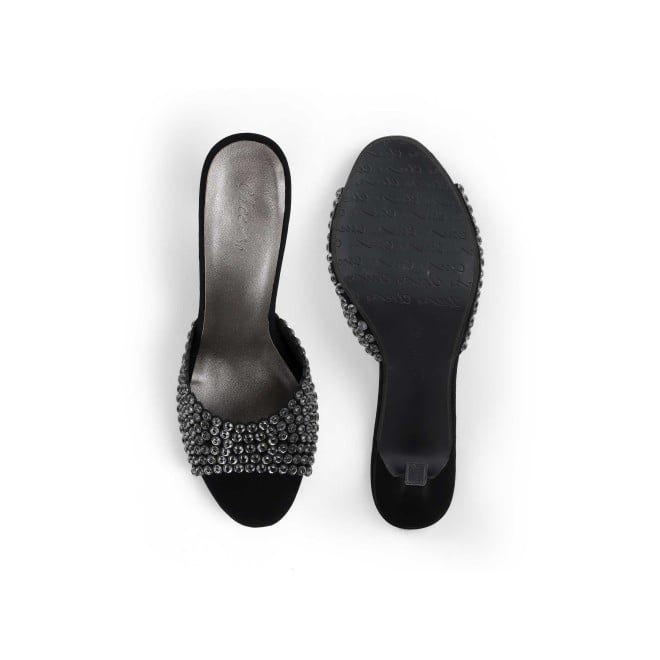 Cheemo Women Black Party Slip Ons (SKU: 92-215-11-36)