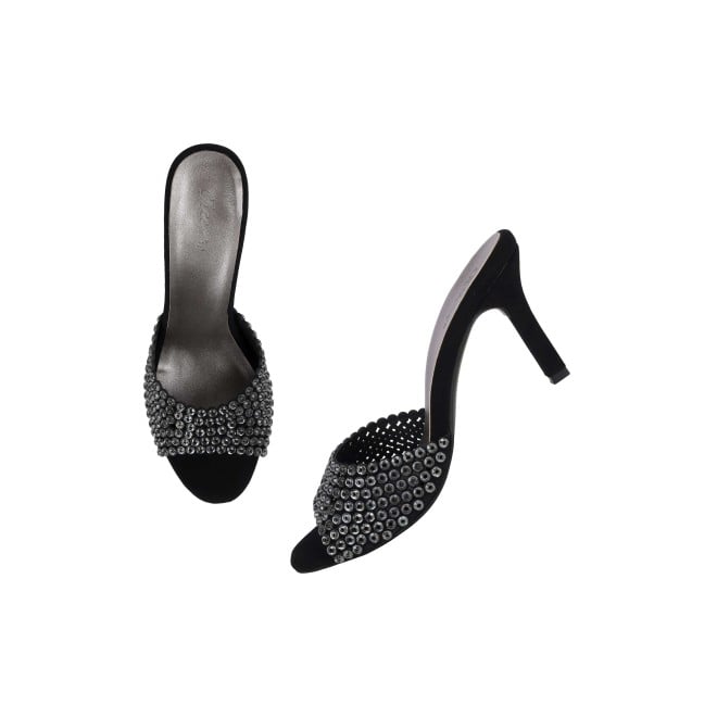 Cheemo Women Black Party Slip Ons (SKU: 92-215-11-36)