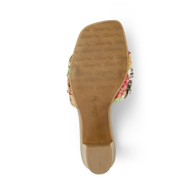 Cheemo Women Gold Ethnic Slip Ons (SKU: 92-216-15-37)