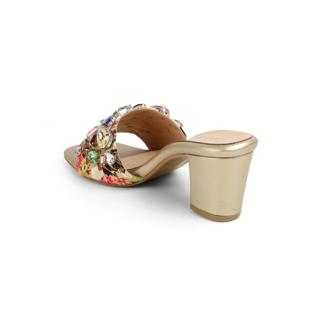 Cheemo Women Gold Ethnic Slip Ons (SKU: 92-216-15-37)