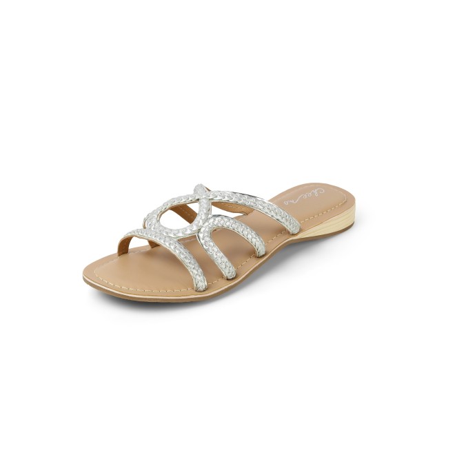 Cheemo Women Silver Casual Slip Ons (SKU: 92-225-27-36)