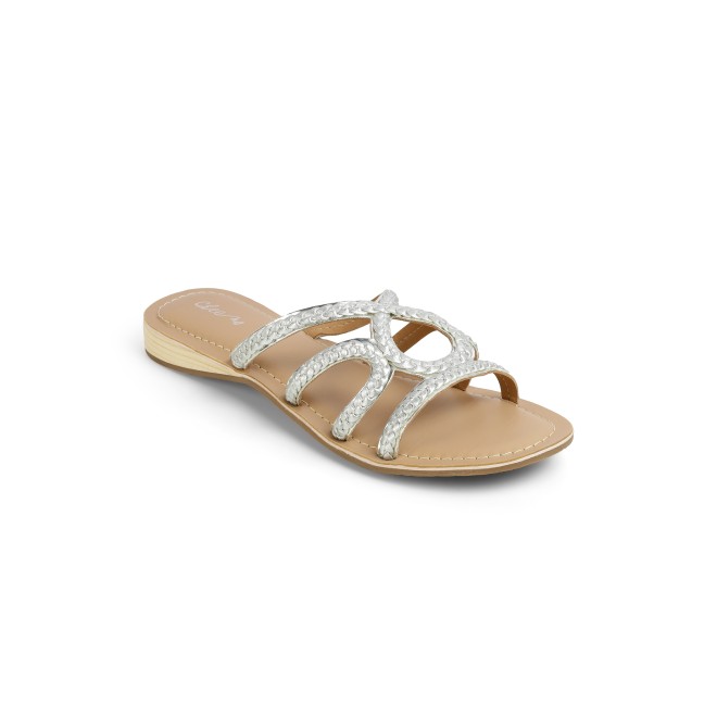 Cheemo Women Silver Casual Slip Ons (SKU: 92-225-27-36)