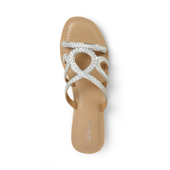 Cheemo Women Silver Casual Slip Ons (SKU: 92-225-27-36)