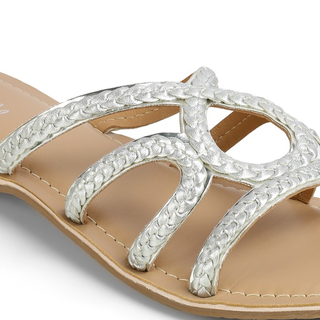 Cheemo Women Silver Casual Slip Ons (SKU: 92-225-27-36)