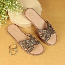 Women Antic-gold Casual Slippers
