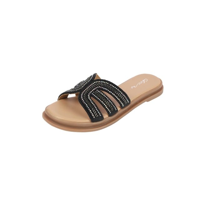 Cheemo Women Black Casual Slippers (SKU: 92-226-11-37)