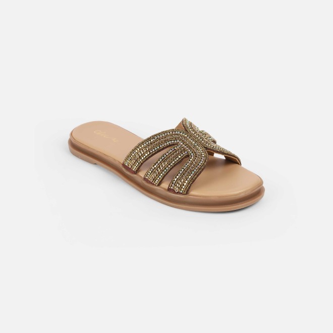 Cheemo Women Antic-gold Casual Slippers (SKU: 92-226-28-37)