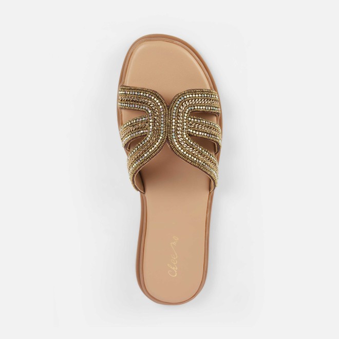 Cheemo Women Antic-gold Casual Slippers (SKU: 92-226-28-37)
