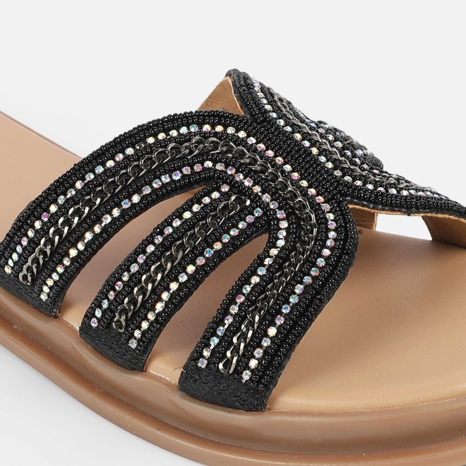 Cheemo Women Black Casual Slippers (SKU: 92-226-11-37)