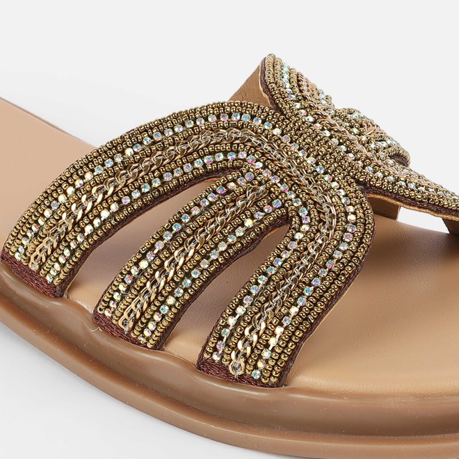 Cheemo Women Antic-gold Casual Slippers (SKU: 92-226-28-37)