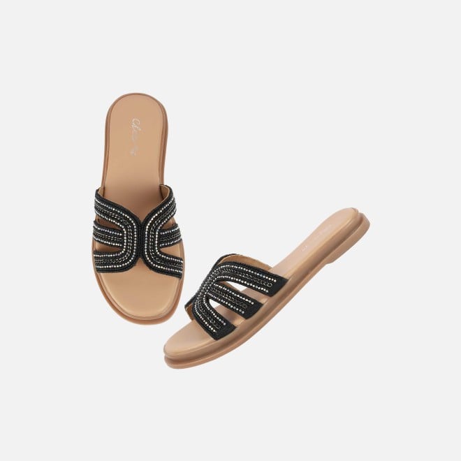 Cheemo Women Black Casual Slippers (SKU: 92-226-11-37)