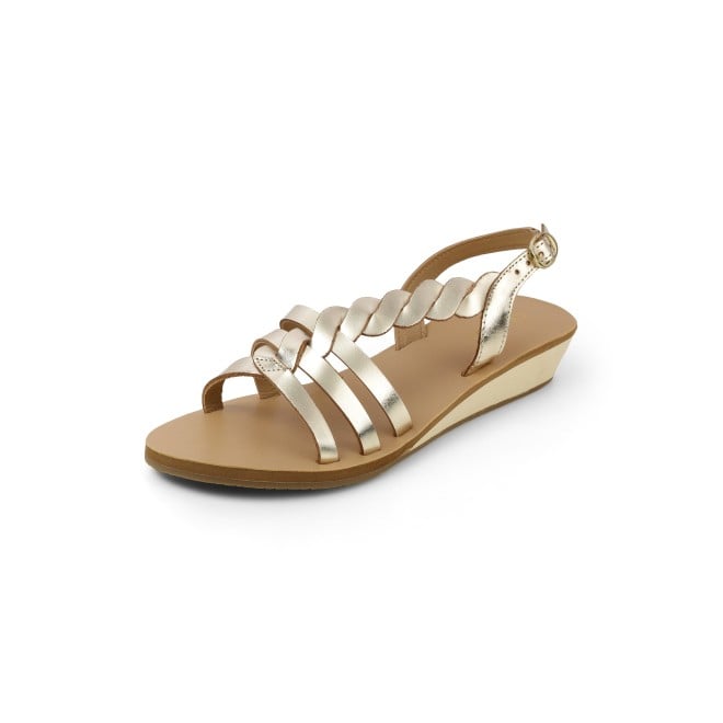 Cheemo Women Gold Casual Sandals (SKU: 92-227-15-37)
